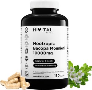 nootropic-bacopa-monnieri-10000mg-hivital-integratore-focus-memoria-300x293 I 10 migliori nootropi: quali funzionano davvero secondo la scienza
