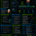 Infografica CGM e biohacking con sensore glicemico, grafico del glucosio, smartphone e logo Biohack Formula Lab